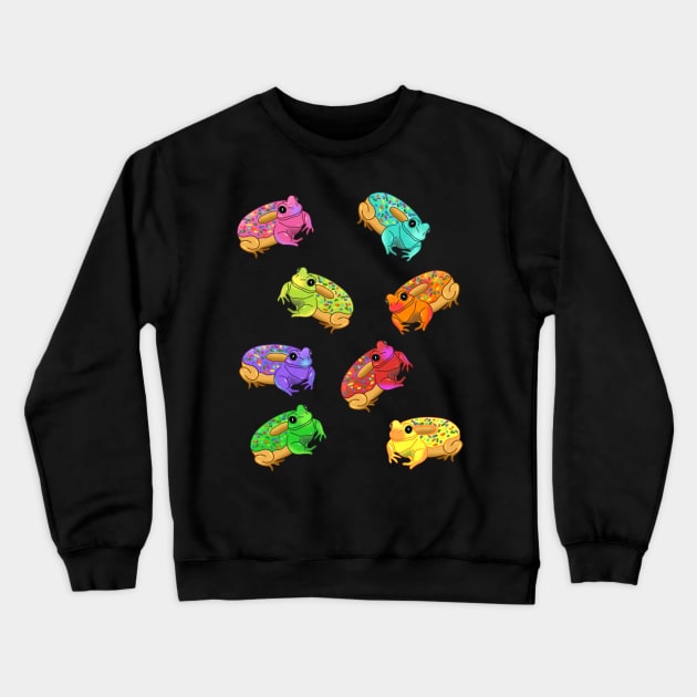 Donut Frog Doodle Pattern Crewneck Sweatshirt by FandomizedRose